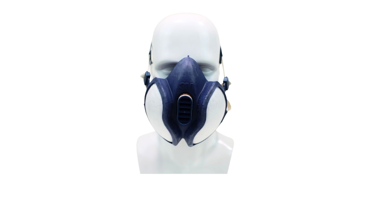 Wartungsfreie Vollmaske mit Aktivkohle- und Feinstaubfilter (Gase, Dämpfe, Partikel)